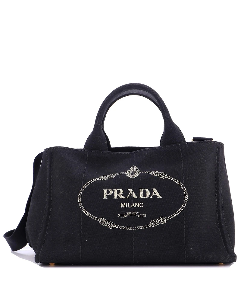 Pre-Owned Prada Medium Canapa Convertible Tote Canvas
