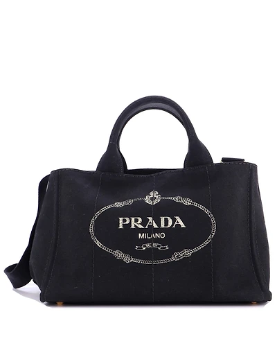 Pre-Owned Prada Medium Canapa Convertible Tote Canvas