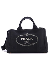 Pre-Owned Prada Medium Canapa Convertible Tote Canvas