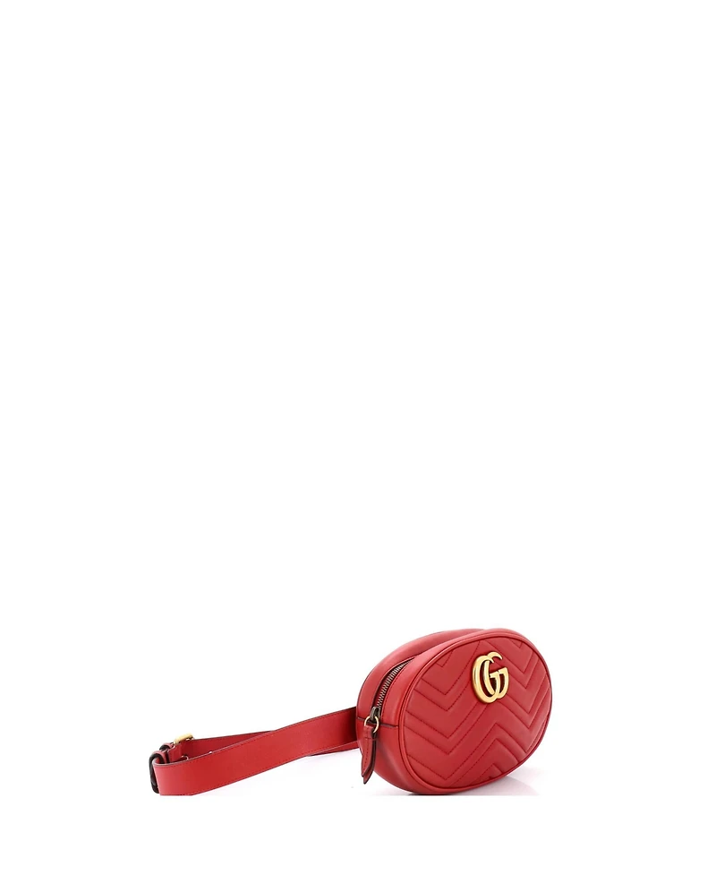 Pre-Owned Gucci Gg Marmont Belt Bag Matelasse Leather