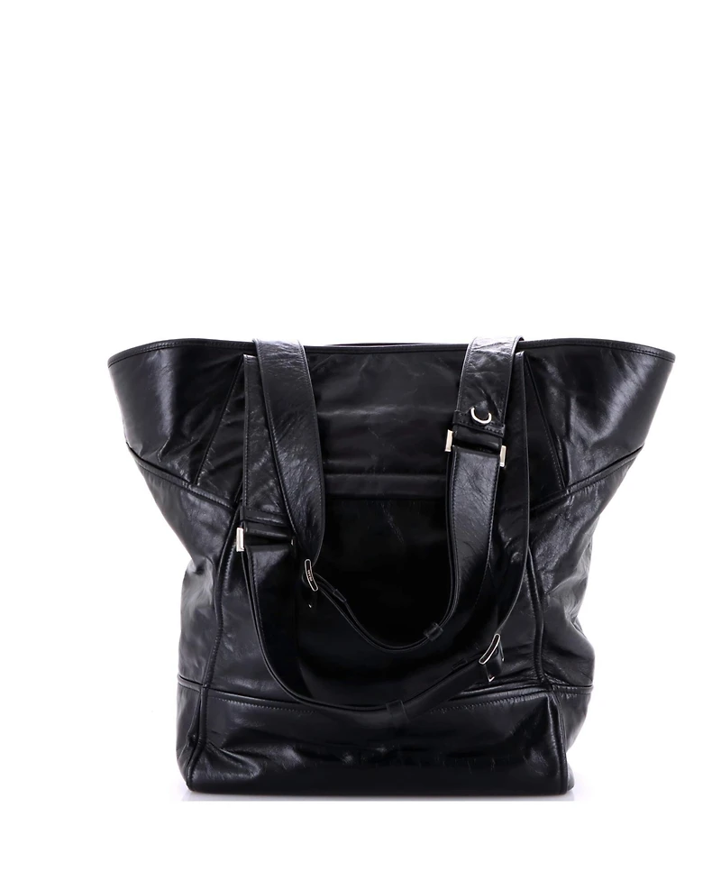 Pre-Owned Prada Tall Triple Front Pocket Tote Leather