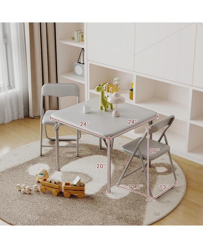gaomon Boys and Girls Folding Table and Chair Set of 3