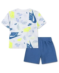 Nike Toddler Printed T-Shirt & Lightweight French Terry Shorts, 2 Piece Set
