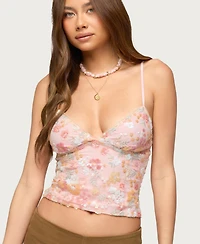 Edikted Women's Florale Bead and Sequin Tank Top