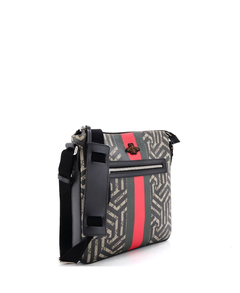 Pre-Owned Gucci Medium Front Zip Messenger Caleido Gg Coated Canvas