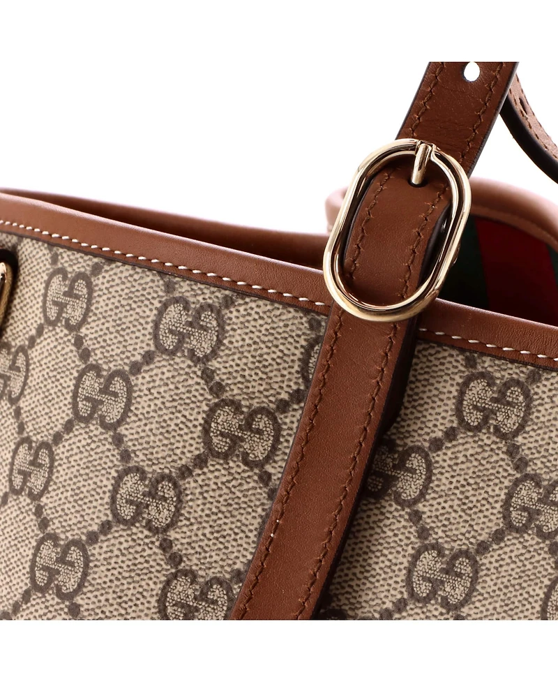 Pre-Owned Gucci Maxi Emblem Tote Gg Coated Canvas