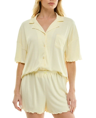 Sincerely Jules Women's Short-Sleeve Top and Elastic Waist Shorts, 2-Piece Set