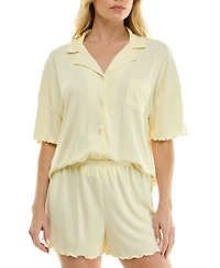 Sincerely Jules Women's Short-Sleeve Top and Elastic Waist Shorts, 2-Piece Set