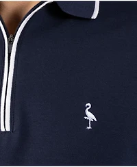 Tailorbyrd Men's Quarter Zip Fine Pique Polo Shirt