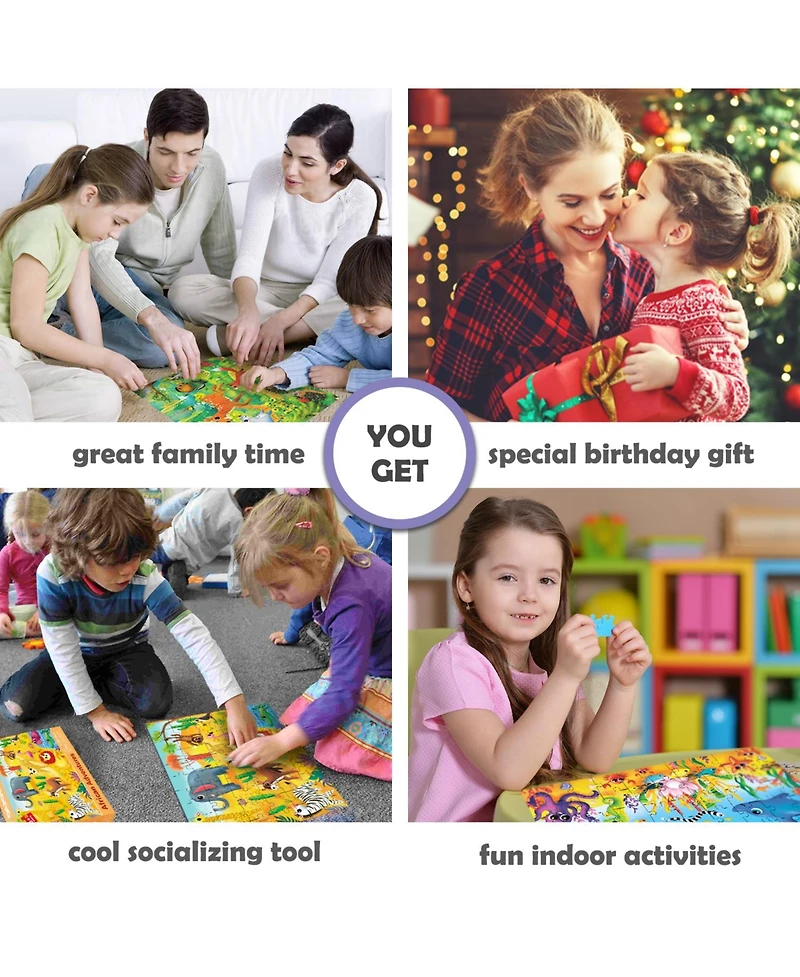 Quokka 4 x 60 Pieces Jigsaw Puzzles for Kids Ages 4-6