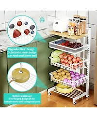 Yigii Fruit Basket Kitchen Cart 5 Tier Adjustable Vegetable Storage shelve