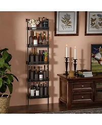 Yigii Wine Rack Bottles Wall Mounted Metal Wood Storage Shelf