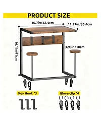 Yigii Helmet Wall Mount shelf Hat Stand Display Gear Storage Organizer Metal Wood