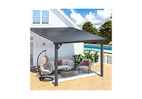 Aecojoy 10x10 Outdoor Hardtop Gazebo Adjustable Height (6.5-9.8Ft) Pergola for Patio