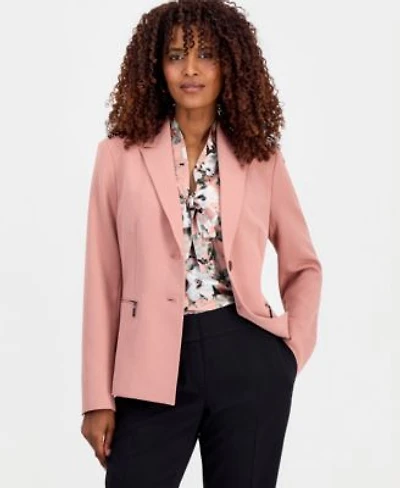 Kasper Womens Two Button Peak Lapel Blazer