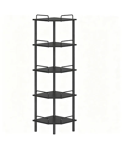 Yigii Corner Shelf Stand Industrial Metal Storage Rack for Home Office