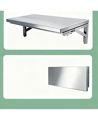 Yigii 23.6x16in Stainless Steel Folding Wall Shelf Kitchen Garage Laundry Utility Room