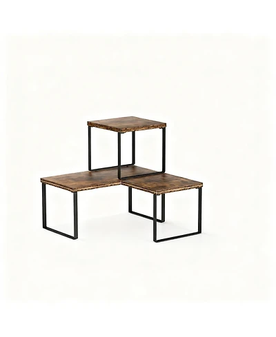 Yigii Adjustable Stackable Corner Shelf Organizer