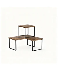 Yigii Adjustable Stackable Corner Shelf Organizer