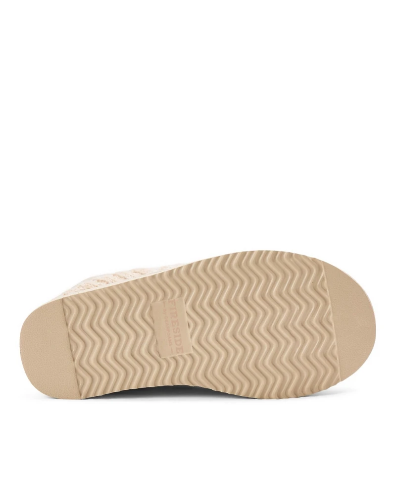 Dearfoams Women's Greta Genuine Shearling Knit Clog Slipper