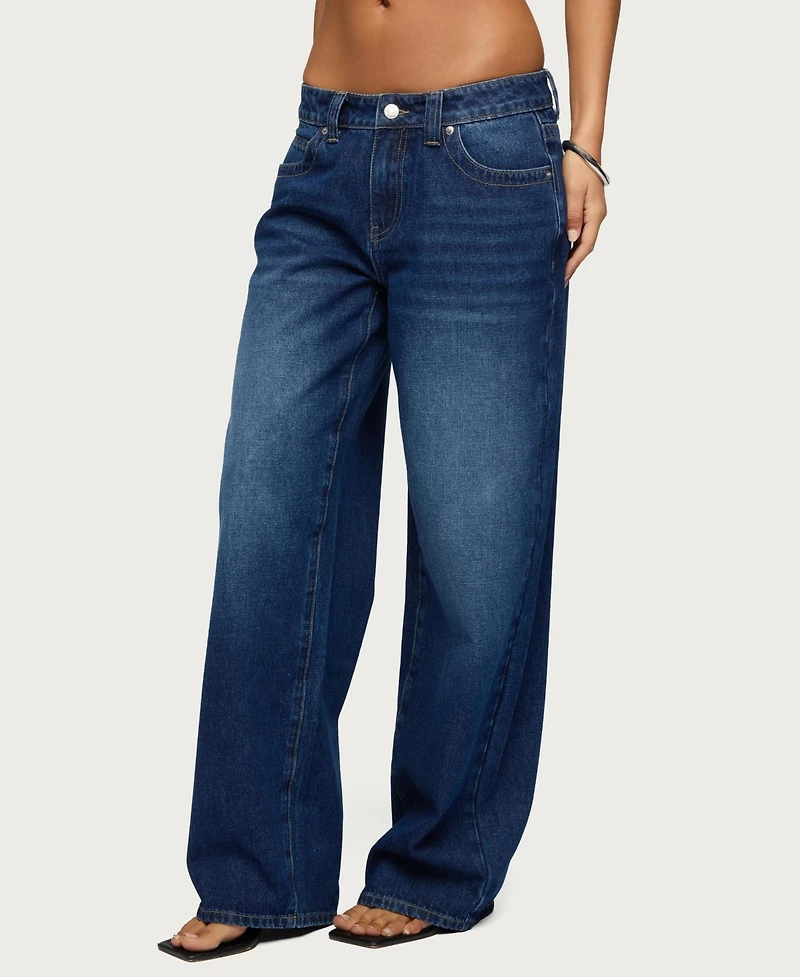 Edikted Women's Rivka Low Rise Baggy Jeans