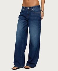 Edikted Women's Rivka Low Rise Baggy Jeans