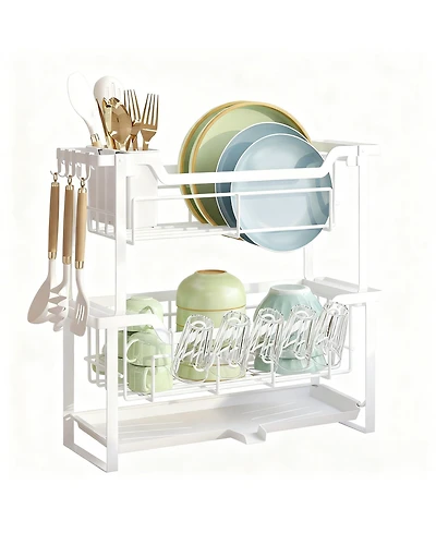 Yigii 2-Tier Dish shelf Drainboard Narrow Space