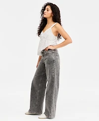 Madden Girl Juniors' Ultra '90s Polka-Dot Jeans