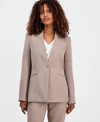 Kasper Women's Collarless One-Button Blazer, Regular & Petite