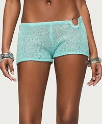 Edikted Women's Sarina Sequin Knit Micro Shorts