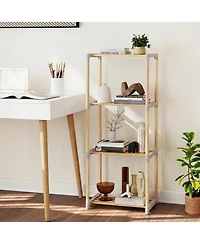 Slickblue 4 Tier Open Shelf Storage Bookcase for Home and Office Spaces