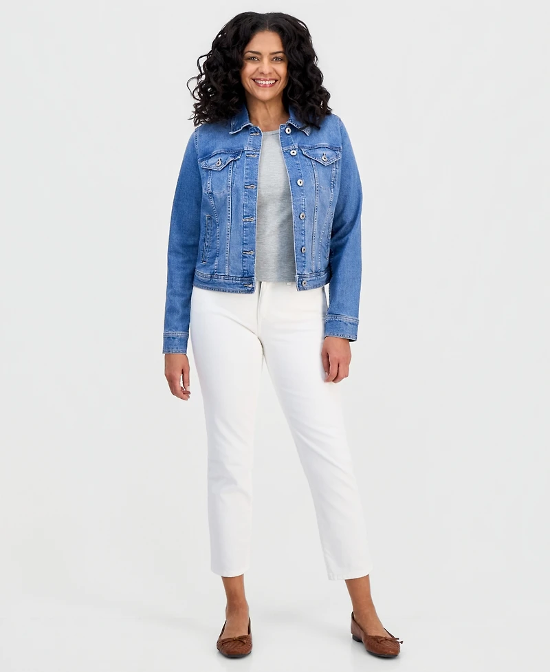 Style & Co Petite Classic Denim Trucker Jacket