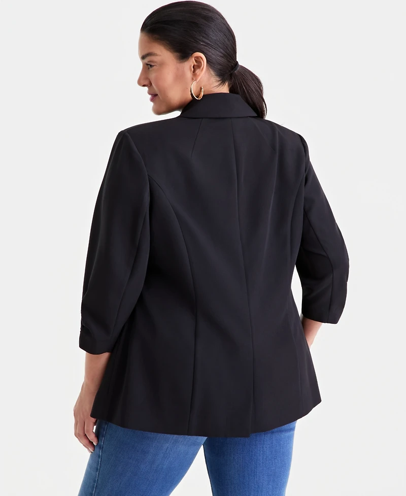 I.n.c. International Concepts Plus Kiss-Front 3/4-Sleeve Blazer, Macy's Exclusive