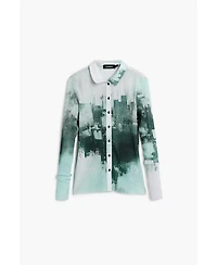 Desigual Women's Buttoned texture t-shirt