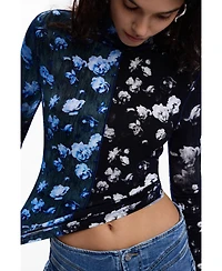 Desigual Women's Bicolor floral t-shirt