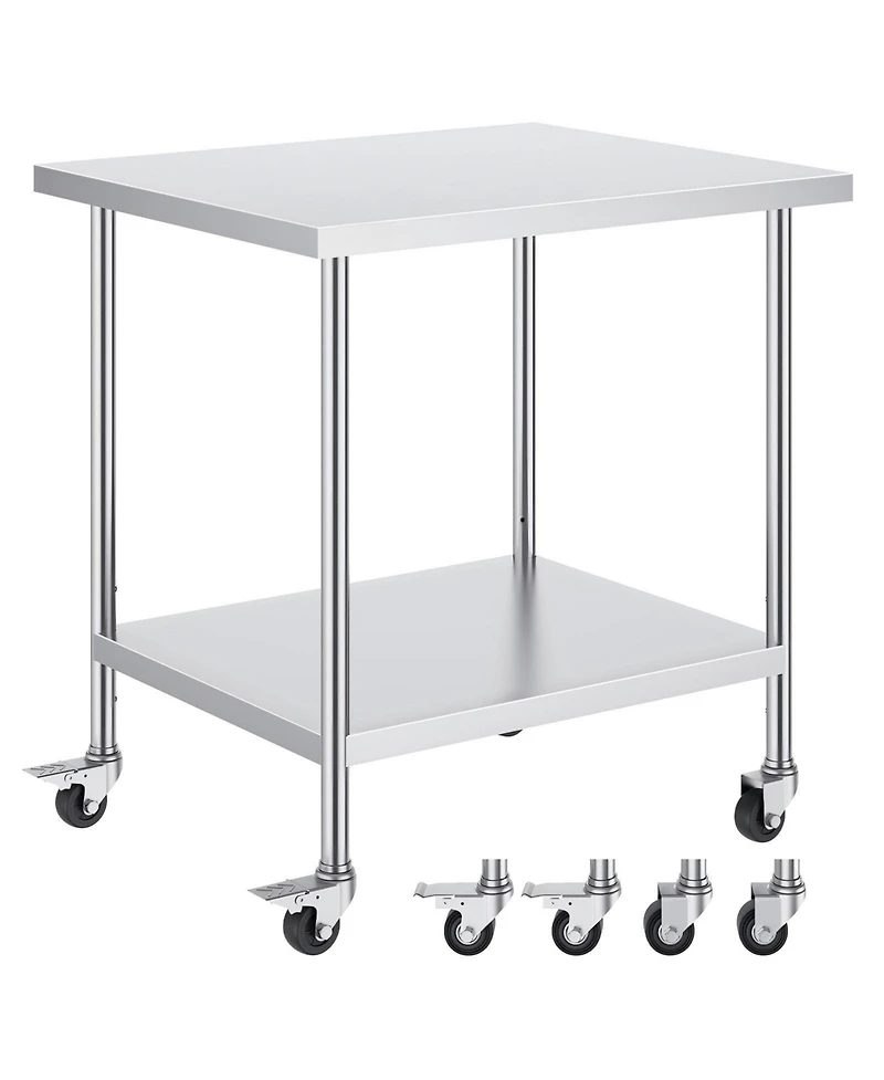 Gouun Stainless Steel Rolling Work Table x x 38 in with 4 Casters