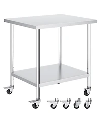 Gouun Stainless Steel Rolling Work Table x x 38 in with 4 Casters