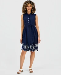 Style & Co Petite Sleeveless Scalloped-Hem Shirtdress, Macy's Exclusive