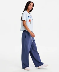 Hippie Rose Juniors' Lightweight Fleece Wide-Leg Sweatpants