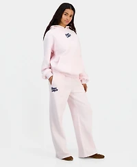 The Happy Camp3r Juniors' Puff-Print Wide-Leg Sweatpants
