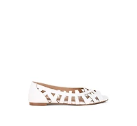 London Rag Moira Woven Peep Toe Flats Women