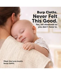 KeaBabies Kids 5-Pack Lyra Muslin Burp Cloths Boy, Girl, Soft Cotton Burping for Newborn