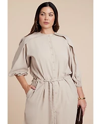 Eloquii Women's Plus W Cord Tie Jumpsuit