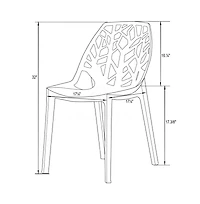 LeisureMod Modern Cornelia Dining Chair, Set of 2