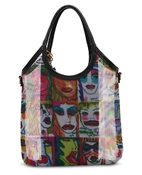 Betsey Johnson Artwork Faces Mini Satchel Handbag