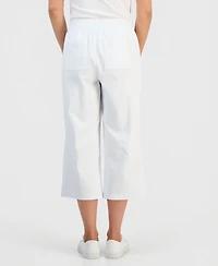 Style & Co Petite Pull-On Wide-Leg Twill Capri, Macy's Exclusive