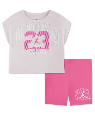 Jordan Boys' Toddler 2T-4T Boxy Top and Bike Shorts, 2-Piece Set