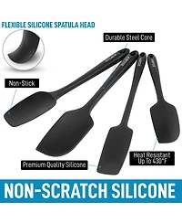 4pcs Silicone Spatula Set - Heat Resistant Tools for Cooking, Baking & Mixing