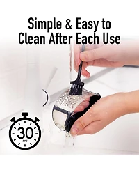 Stainless Steel Garlic Press Rocker Set - Premium Mincer Crusher with Peeler and Scraper