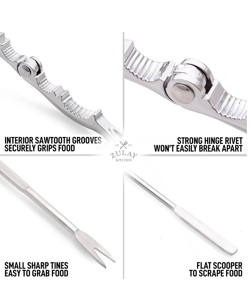 Zulay Kitchen 10 Piece Crab Crackers and Tools Set - Cracks Small to Large Pieces